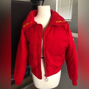 Fula bomber puffy jacket red new without tag anthropology free people